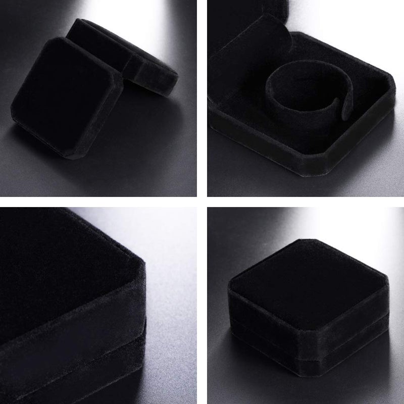 2FY2SW Joy.Box 2 Pack Square Black Velvet Bracelet Gift Box Jewelry Display (2pc Bracelet Bangle Box) - Image 3
